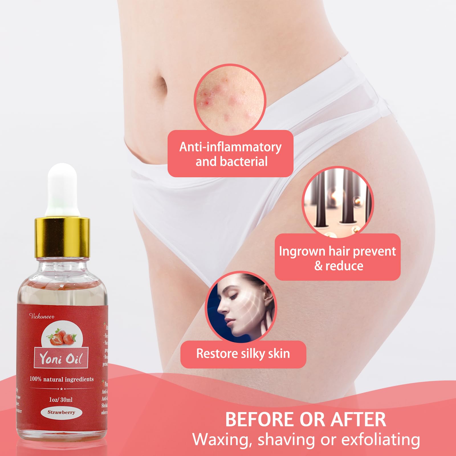 3 Pack Feminine Wash Yoni Bar Yoni Oil Set for Women, Yoni Wash for Balance Vagina PH Wetness